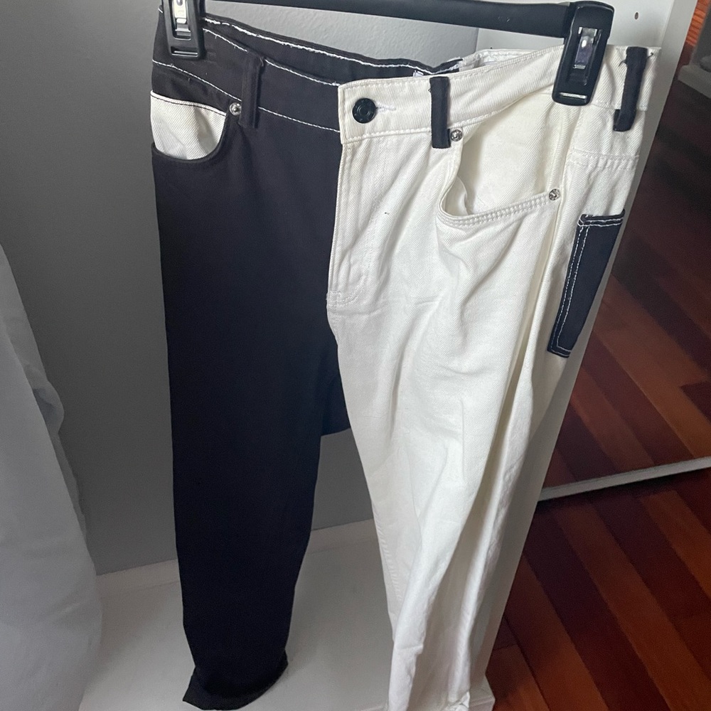 Bershka black and white pants